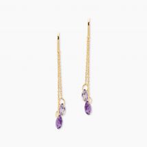 Boucles D'oreilles Pendantes Terence Or Jaune Amethyste - Pour Femme - Pierre en Amethyste de forme Poire - Motif Goutte - Histoire d'Or
