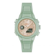 Montre Lacoste Lc33 Crème - Boîtier Autres - Cadran Tricolore - Bracelet Vert - Mécanisme en Quartz - Pour Femme - Histoire d'Or