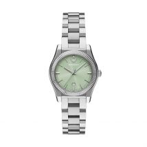 Montre Emporio Armani Vert - Boîtier Blanc - Cadran Vert - Bracelet Argenté - Mécanisme en Quartz - Pour Femme - Histoire d'Or