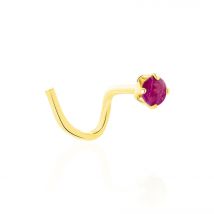 Piercing De Nez Friea Serti Griffe Or Jaune Rubis - Pour Femme - Pierre en Rubis de forme Ronde - Histoire d'Or