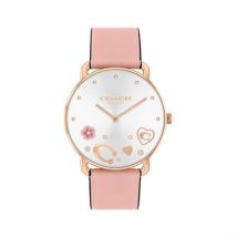 Montre Coach Elliot Argenté - Boîtier - Cadran Argenté - Bracelet Rose - Mécanisme en Quartz - Pour Femme - Histoire d'Or