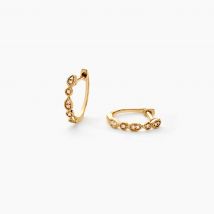 Créoles Robina Or Jaune Diamant - Pour Femme - Pierre en Diamant de forme Ronde - Histoire d'Or