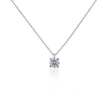Collier Solitaire Argent Lylwenn - Pour Femme - Pierre en Oxyde de Zirconium de forme Coussin - Histoire d'Or