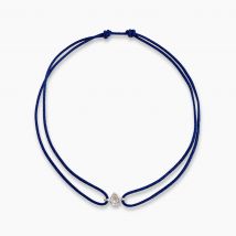 Bracelet Mon 1er Diamant Or Blanc Diamant - Pour Femme - Pierre en Diamant de forme Ronde - Motif Goutte - Histoire d'Or