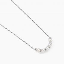 Collier Perlissima Argent Blanc Perle De Culture - Pour Femme - Pierre en Perle de culture de forme Patate - Histoire d'Or