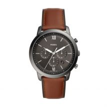 Montre Fossil Neutra Chrono Gris - Boîtier Gris - Cadran Gris - Bracelet Marron - Mécanisme en Quartz - Pour Homme - Histoire d'Or
