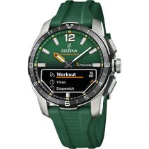 Montre Connectée Festina Connected Vert - Boîtier Blanc - Cadran Vert - Bracelet Vert - Mécanisme en Hybride - Pour Famille - Histoire d'Or