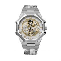 Montre Montignac Octagon Blanc - Boîtier Argenté - Cadran Blanc - Bracelet Argenté - Mécanisme en Quartz - Pour Homme - Histoire d'Or