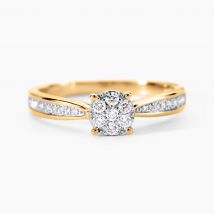Bague Or Jaune Celia Diamants - Pour Femme - Pierre en Diamant de forme Ronde - Histoire d'Or