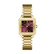 Montre Cluse Gracieuse Petite Cerise - Boîtier Jaune - Cadran Rose - Bracelet Doré - Mécanisme en Quartz - Pour Femme - Histoire d'Or