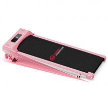Space Saving Motorised Treadmill Walking Running Machine with LCD Display Pink