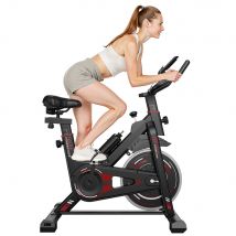Stationary Exercise Bike with LCD Monitor, Adjustable Resistance Indoor Cycling Bike 10KG Flywheel