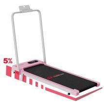 Under Desk Treadmill 1-6KM/H Walking Jogging Machine for Home Office with LED Display With Handrail / Pink