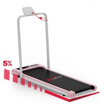 Walking Pad Compact Treadmill with Brushless Motor 5% Manual Incline With Handrail / Pink