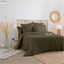 Housse de couette en 100% lin - Kaki - 260x240 cm - Lin - Home Maison