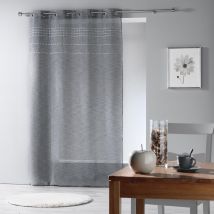 Voilage Motif "Perles" - Gris anthracite - 140x240 cm - Polyester - Home Maison