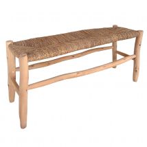 Banc Marocain Doum tressage central - Naturel - Bois - Home Maison