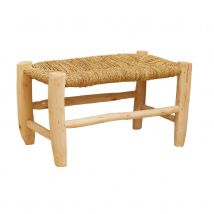 Banc Marocain Doum tressage central - Naturel - Bois - Home Maison