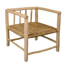 Fauteuil bois naturel Asilah - Beige - Bois - Home Maison