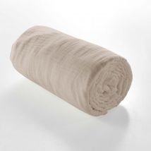 Drap Housse en gaze de coton - Sable - 160x200 cm - Gaze de coton - Home Maison