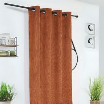 Rideau obscurcissant et isolant en velours côtelé - Rouge Orangé - 140x260 cm - Polyester/Velours - Home Maison