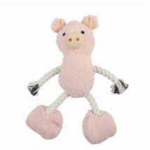 Jouet peluche cochon sonore pour chien - Rose - 25x30 cm - Polyester - Home Maison