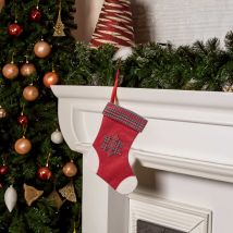 Botte de Noël en feutrine grand modèle - Rouge - Polyester - Home Maison