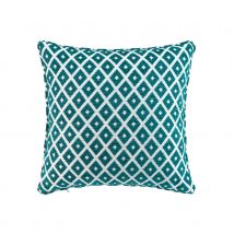 Coussin déhoussable en jacquard - Bleu - Jacquard - Home Maison