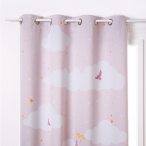 Rideau occultant motif château pour enfant - Rose - Polyester - Home Maison