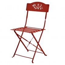 Lot de deux chaises de jardin pliante en acier - Rouge - 41x46 cm - Polypropylène - Home Maison