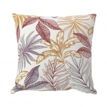 Coussin canapé déhoussable motif végétal coloré - Multicolore - Home Maison