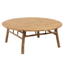 Table basse ronde en bambou naturel - Naturel - 120x120x46 cm - Bambou - Home Maison