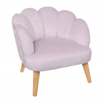 Fauteuil coquillage pour enfant - Violet - 44x43x46 cm - Velours - Home Maison