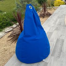 Pouf poire à microbille - Bleu Roi - 80 cm - Polyester - Home Maison