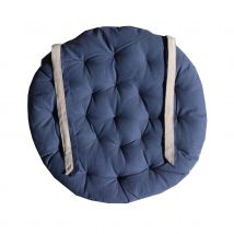 Galette de chaise ronde matelassée VALAYANS - Bleu - 40 cm - Coton - Home Maison