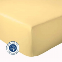Drap Housse Uni bonnet 30 cm 100% Coton - Jaune - 140x190 cm - Coton - Home Maison
