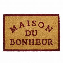 Paillasson Rectangle "Maison du Bonheur" - Beige - Home Maison