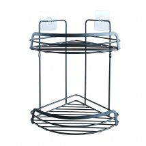 Serviteur de douche d'angle - Noir - 22x32 cm - Métal - Home Maison