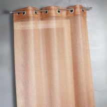 Voilage en organza fantaisie - Effet "résille" - Terracotta - 140x260 cm - Polyester - Home Maison