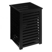 Panier à linge en bambou noir 65 L - Noir - 40x40x58 cm - Bambou - Home Maison
