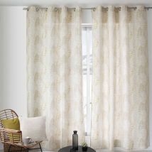 Rideau imprimé feuillage en coton recyclé - Bronze - Home Maison