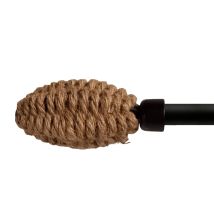 Tringle noire extensible embouts naturels - Noir - 120-210 cm - Métal - Home Maison