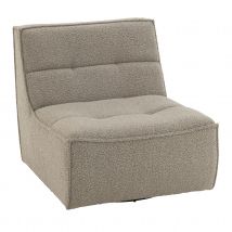 Fauteuil pivotant carré en tissu bouclette - Taupe - 97x83x83 cm - Mousse - Home Maison