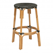 Tabouret style bistrot parisien - Noir - 40x40x66 cm - Bois - Home Maison