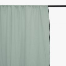 Rideau panneau à ajuster en lin finition bourdon - Vert mousse - 135x260 cm - Lin - Home Maison
