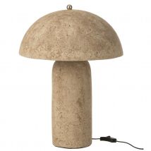 Lampe à poser forme champignon en papier mâché - Beige foncé - 37x36x50 cm - Papier - Home Maison