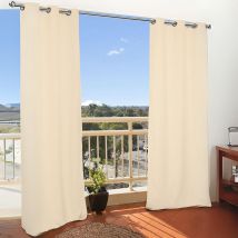 Rideau d'extérieur Moondream en toile unie imperméable - Beige - Polyester - Home Maison