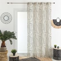 Voilage - Effet lin imprimé - Lin - 140x240 cm - Polyester - Home Maison