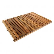 Caillebotis douche en bois acacia - Naturel - 53x36 cm - Bois - Home Maison