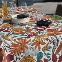 Nappe rectangulaire en coton enduit - Orange Sanguine - 150x250 cm - Coton - Home Maison